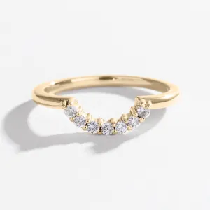 PAVE ARC CONTOUR BAND | 14K GOLD & DIAMONDS