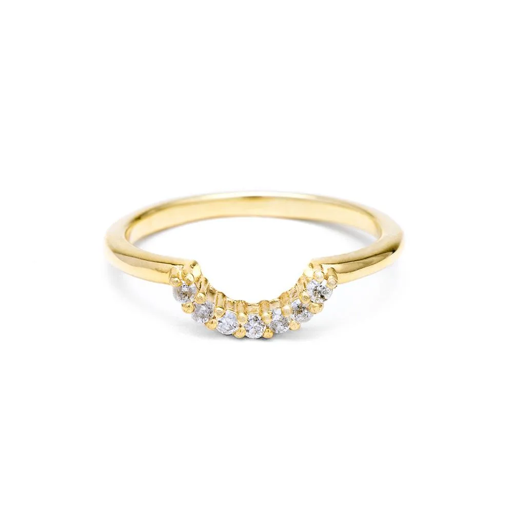 PAVE ARC CONTOUR BAND | 14K GOLD & DIAMONDS
