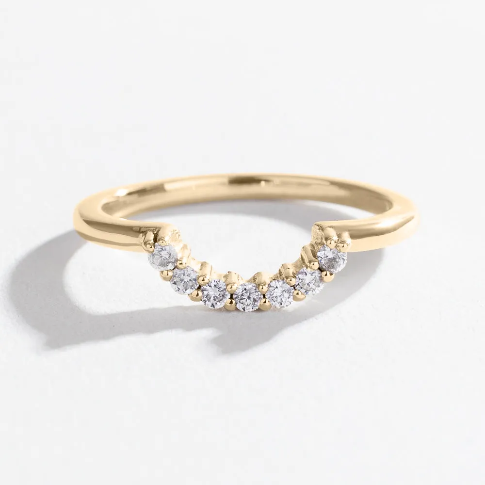 PAVE ARC CONTOUR BAND | 14K GOLD & DIAMONDS