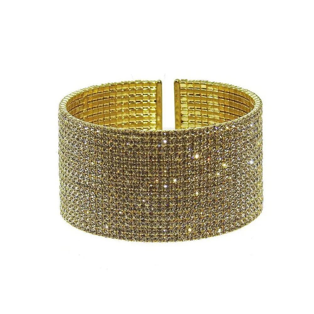 Pave Gold Crystal Cuff