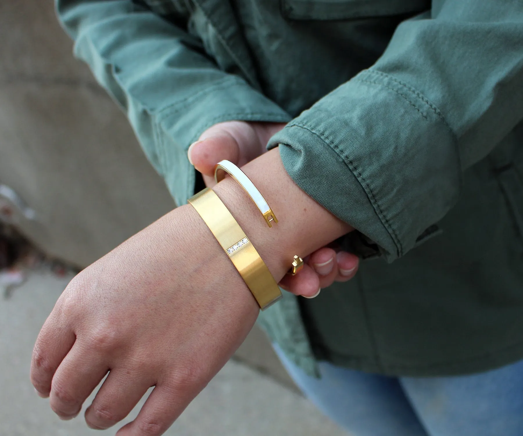 Pave Wide Rose Gold Bangle Bracelet