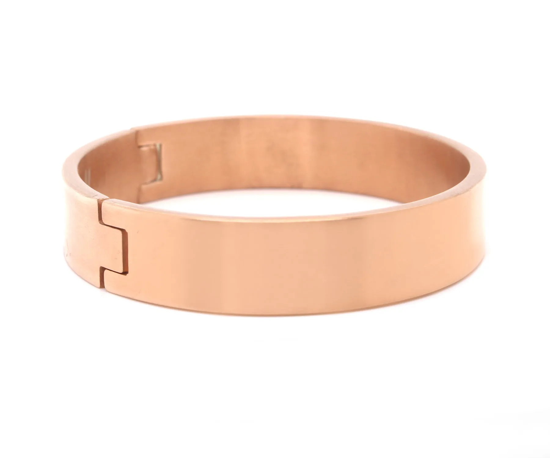 Pave Wide Rose Gold Bangle Bracelet