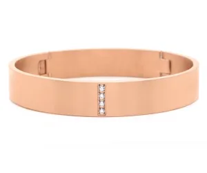 Pave Wide Rose Gold Bangle Bracelet