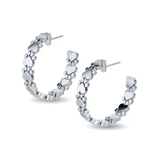Paw Print Hoop Earrings