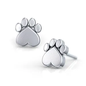 Paw Print Puppy Stud Earrings