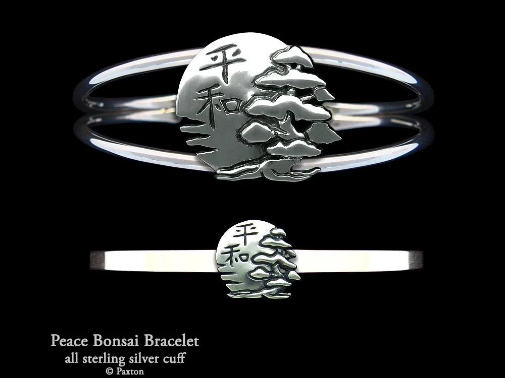 Peace Bonsai Cuff Bracelet Sterling Silver