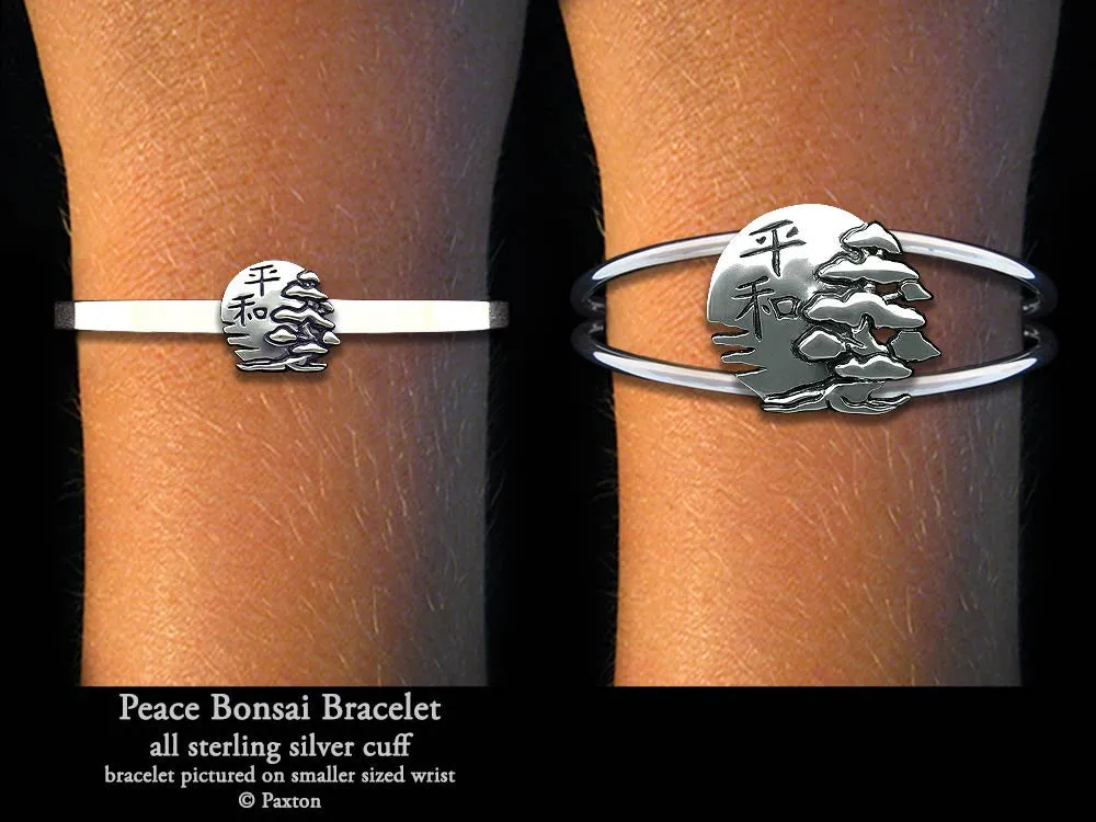 Peace Bonsai Cuff Bracelet Sterling Silver