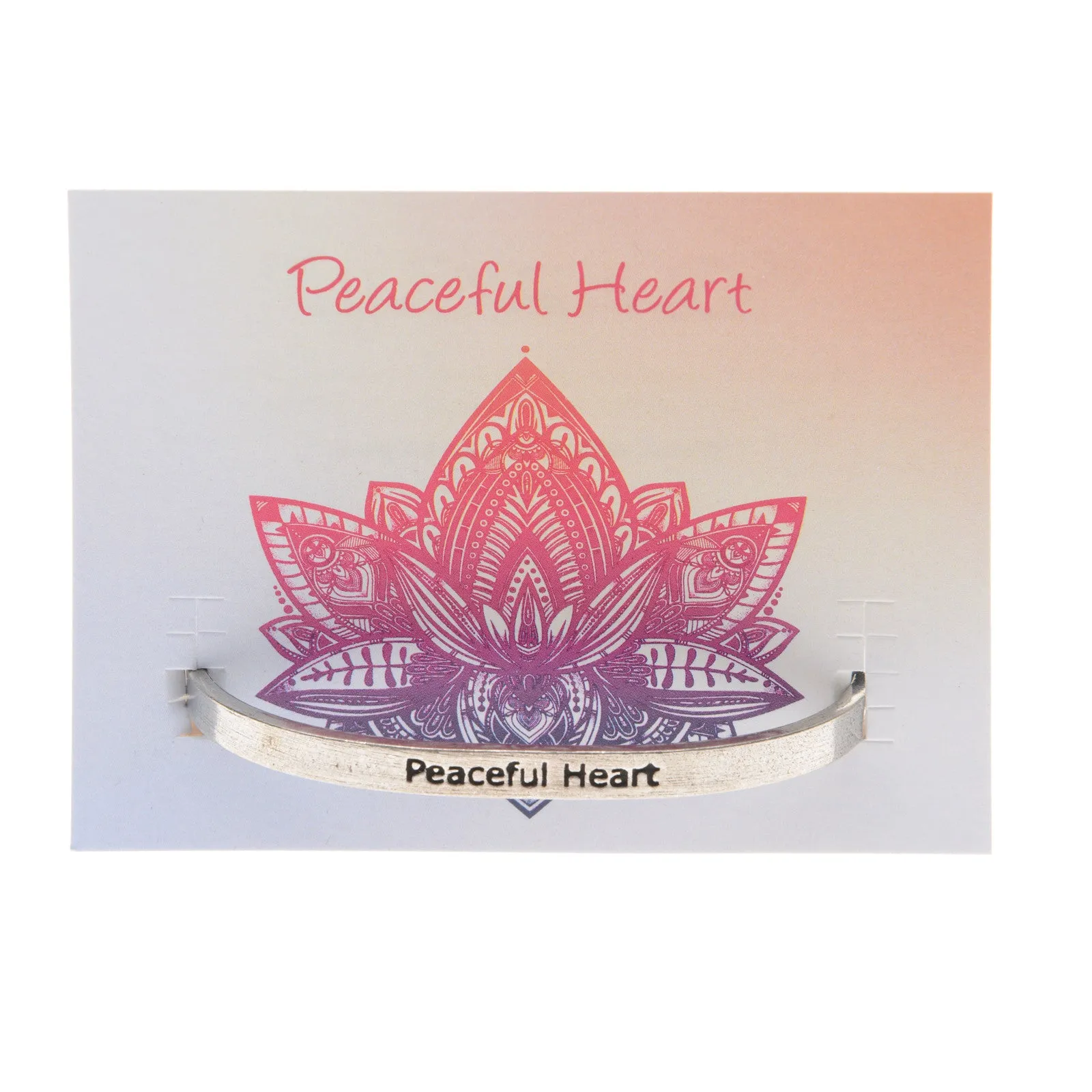 Peaceful Heart Quotable Cuff Bracelet