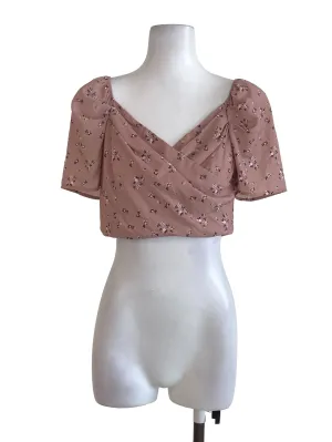 Peach Floral Crop Top