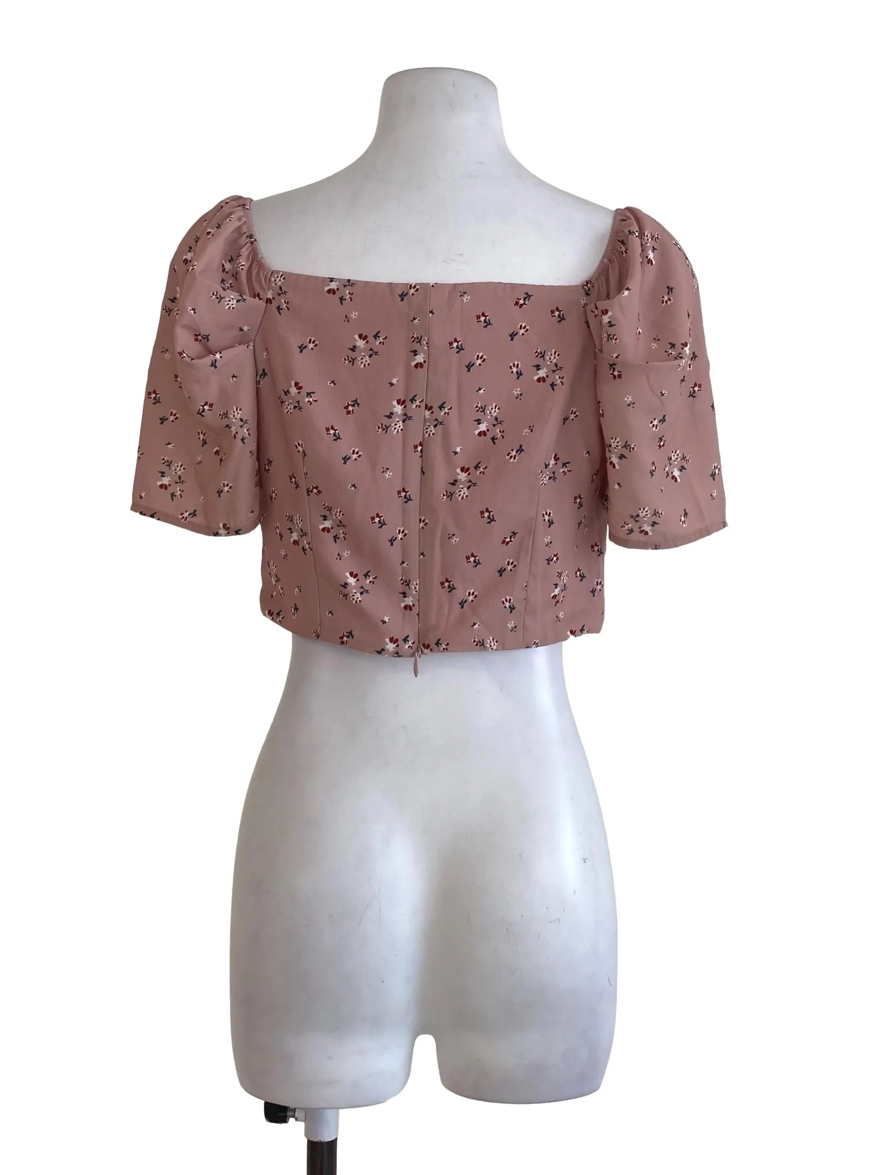 Peach Floral Crop Top