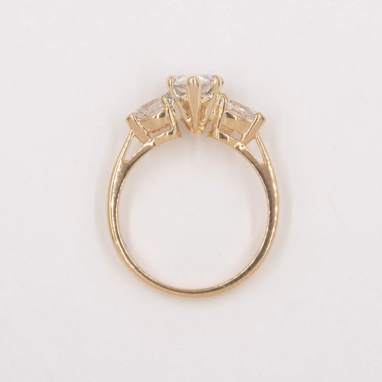 Pear-Cut Diamond Three Stone Ring