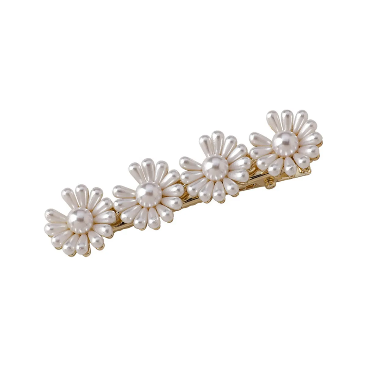 Pearl & 18K Gold-Plated Flower Hair Clip
