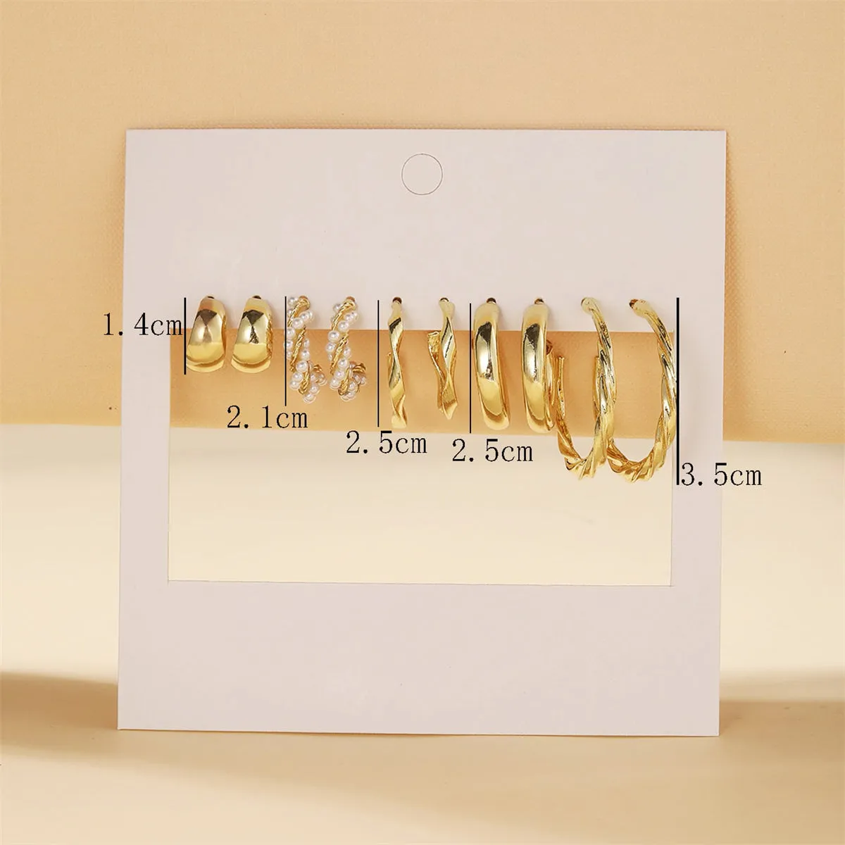 Pearl & 18K Gold-Plated Twisted Hoop Earrings Set