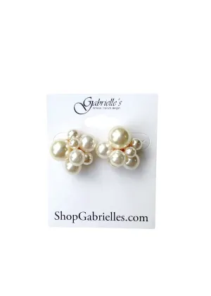 Pearl Cluster Stud Earrings