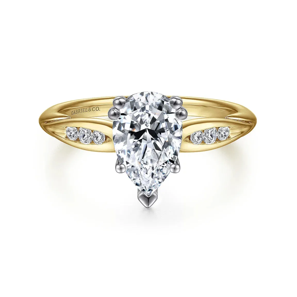 Peek A Boo Pear Cut Diamond Engagement Ring Mounting