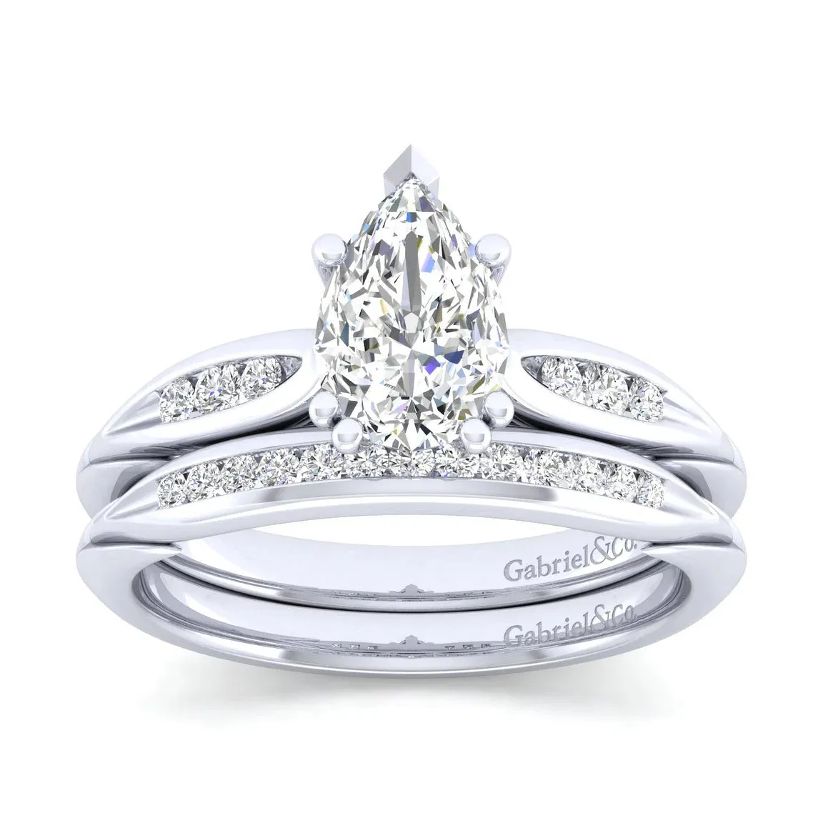 Peek A Boo Pear Cut Diamond Engagement Ring Mounting