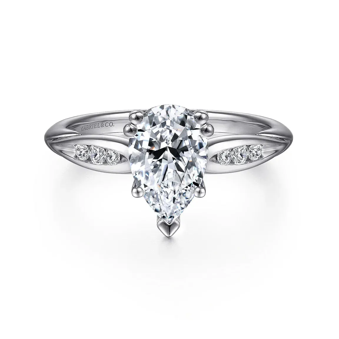 Peek A Boo Pear Cut Diamond Engagement Ring Mounting