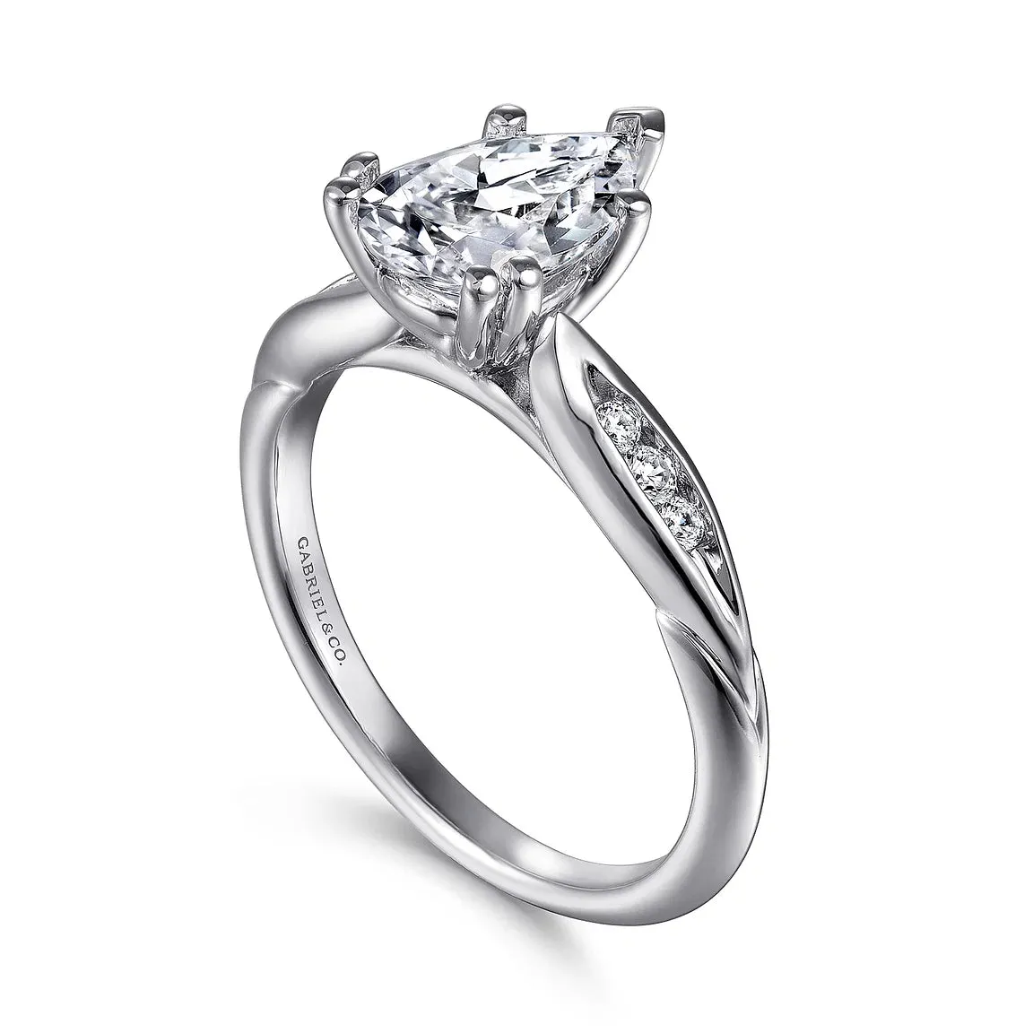 Peek A Boo Pear Cut Diamond Engagement Ring Mounting