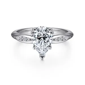 Peek A Boo Pear Cut Diamond Engagement Ring Mounting