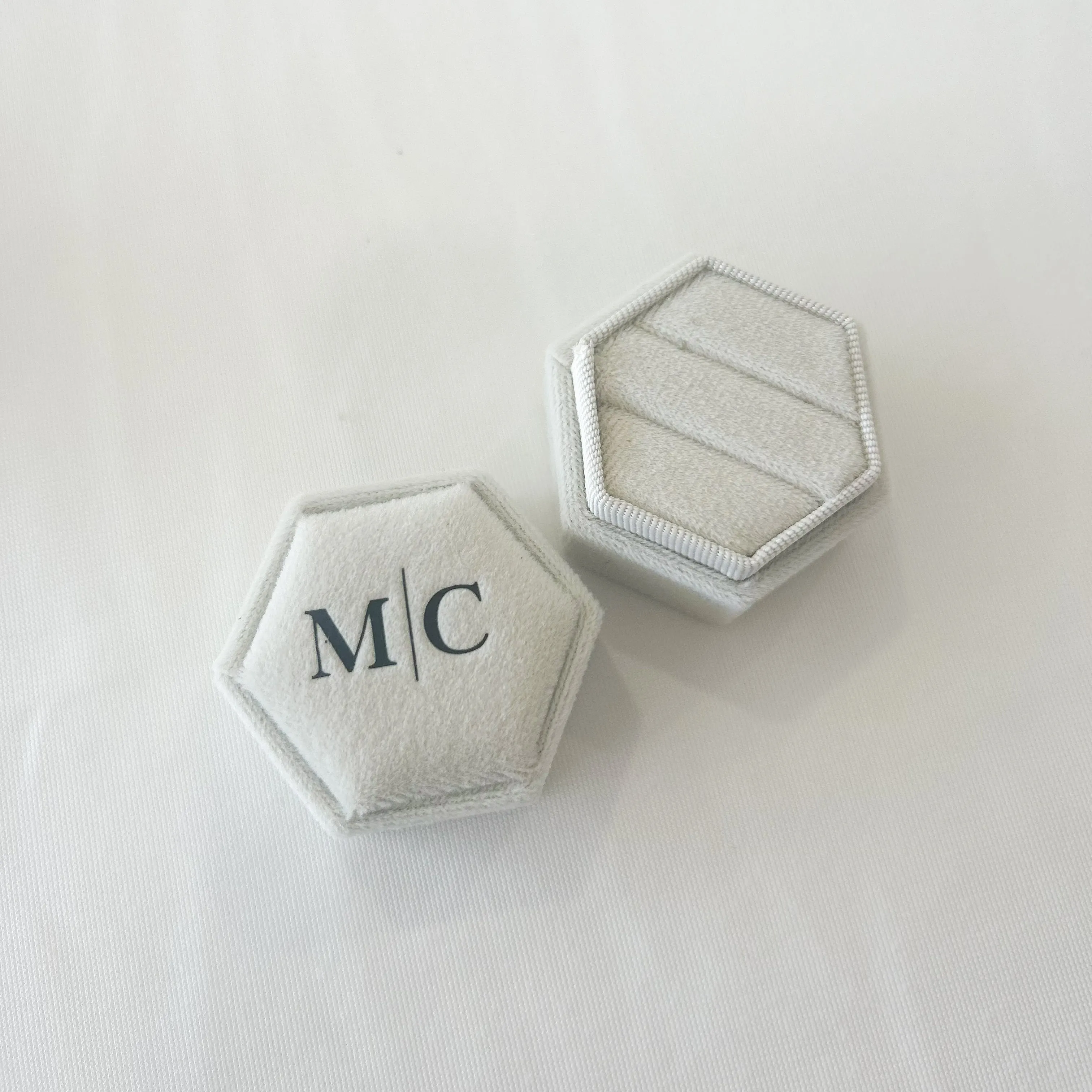 Personalised Velvet Ring Box | Engagement or Wedding | Monogram Initials