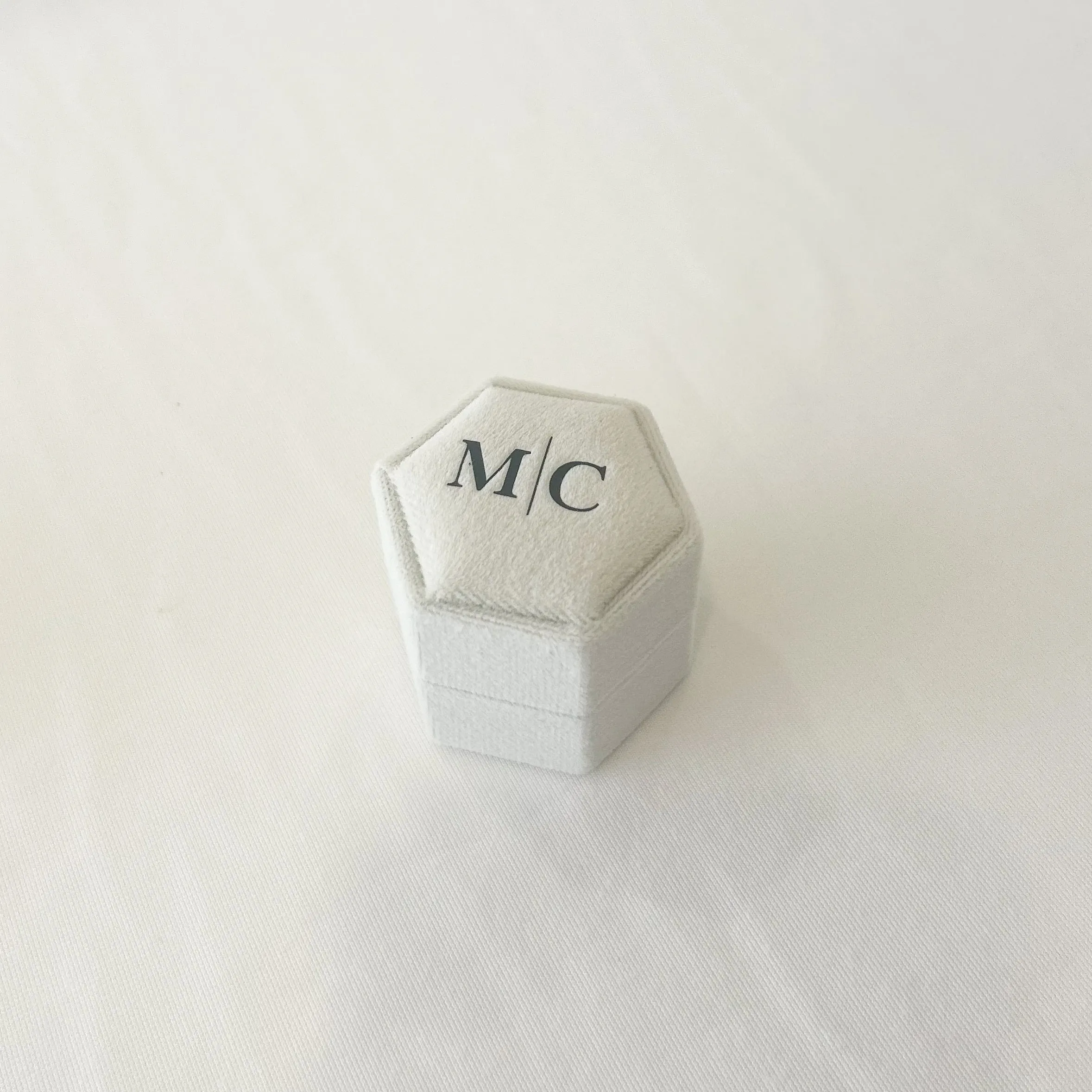 Personalised Velvet Ring Box | Engagement or Wedding | Monogram Initials