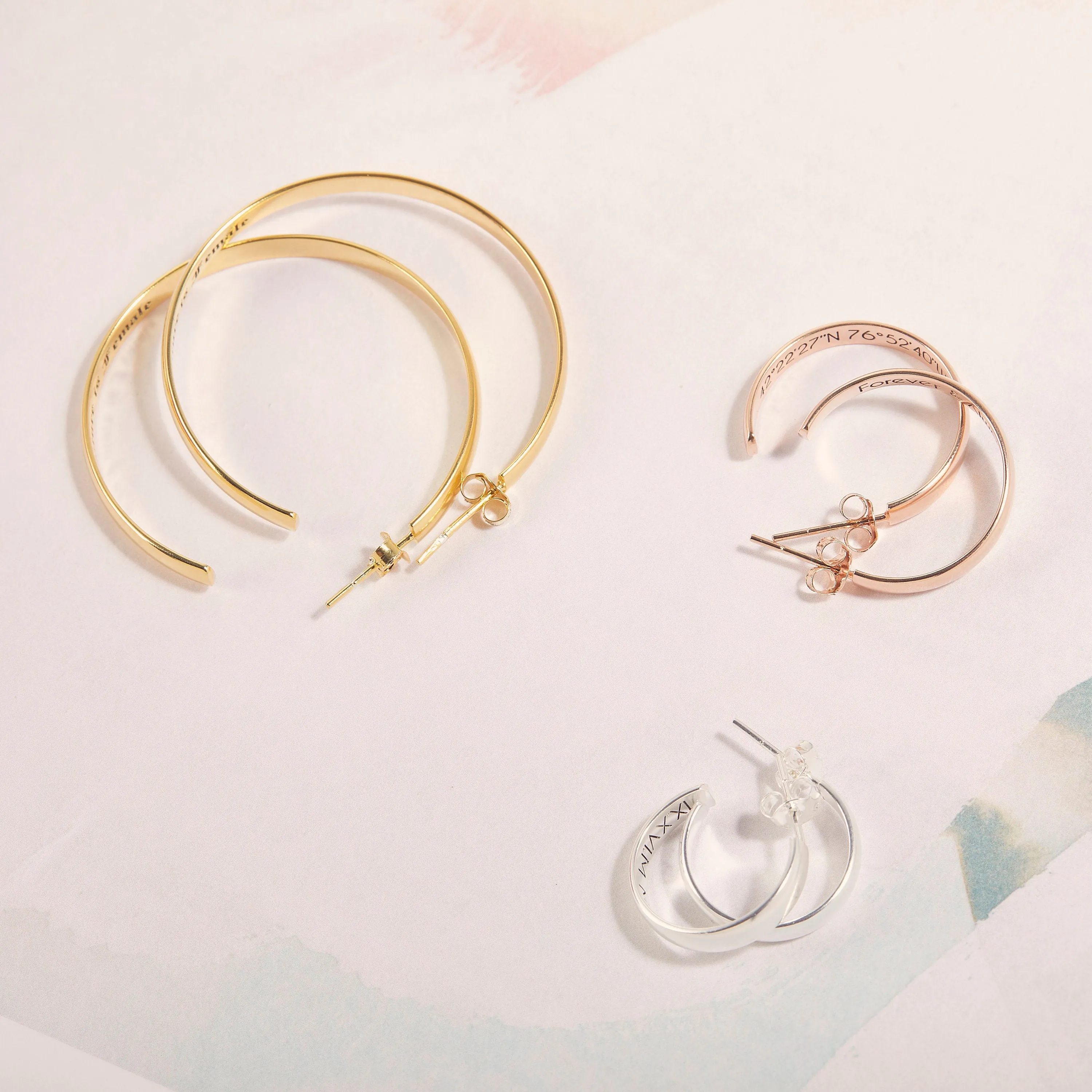 Personalized Hoop Earrings | Minimalist Gold Earrings | Large Statement Earrings | Bridal Earrings | Wedding Earrings | Bridesmaid Gifts