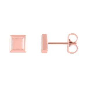 Petite Gold Square Earrings