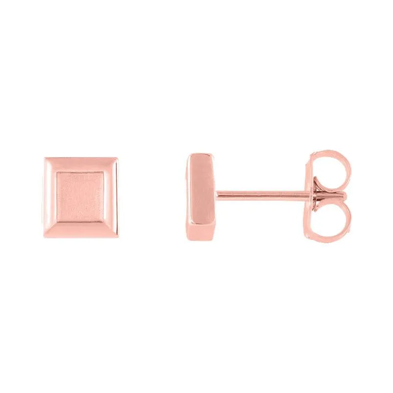 Petite Gold Square Earrings