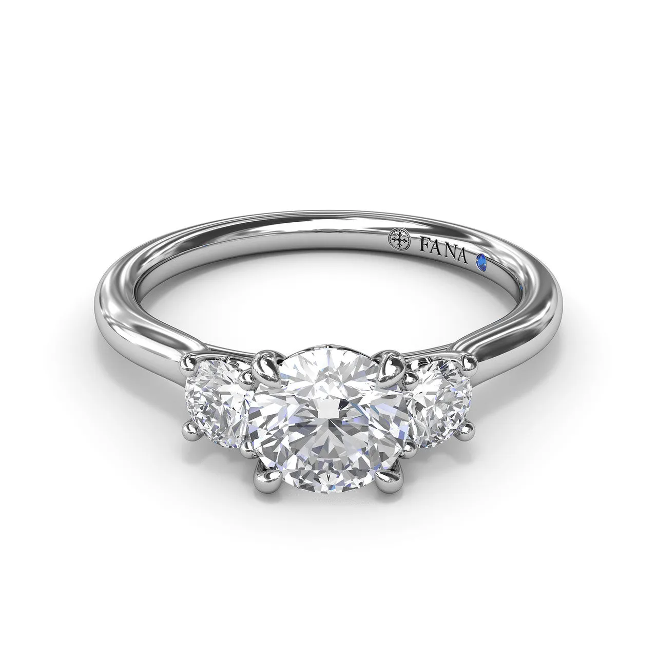 Petite Three-Stone Diamond Engagement Ring