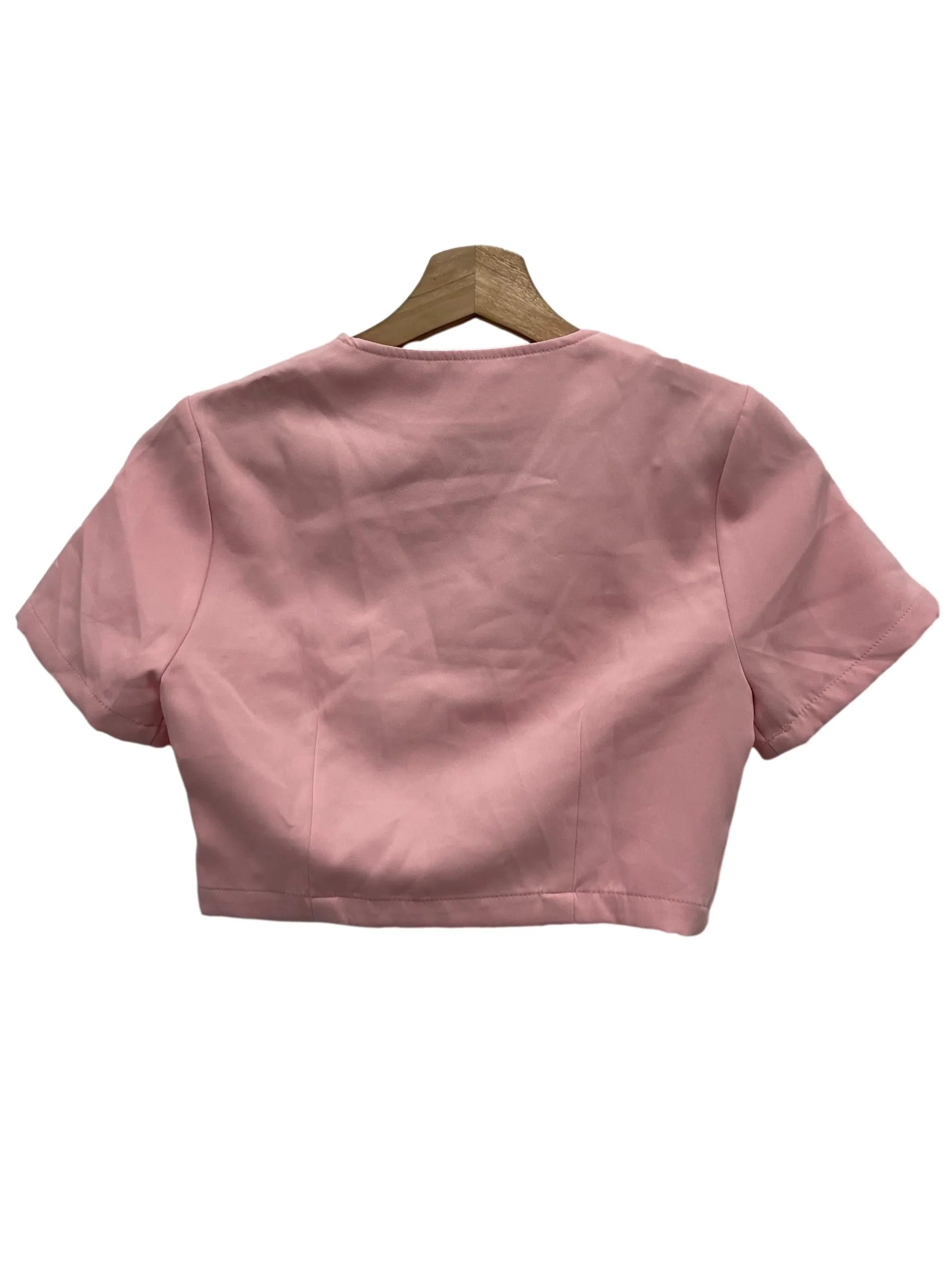 Pink Button Down Cut Out Top