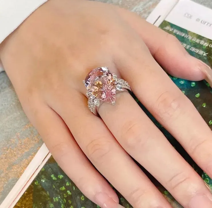 Pink Diamond Ring | Teardrop Ring | Pear Shape Ring | Teardrop Engagement Ring | Tear Drop Ring | Engagement Ring |  Diamond Wedding Ring