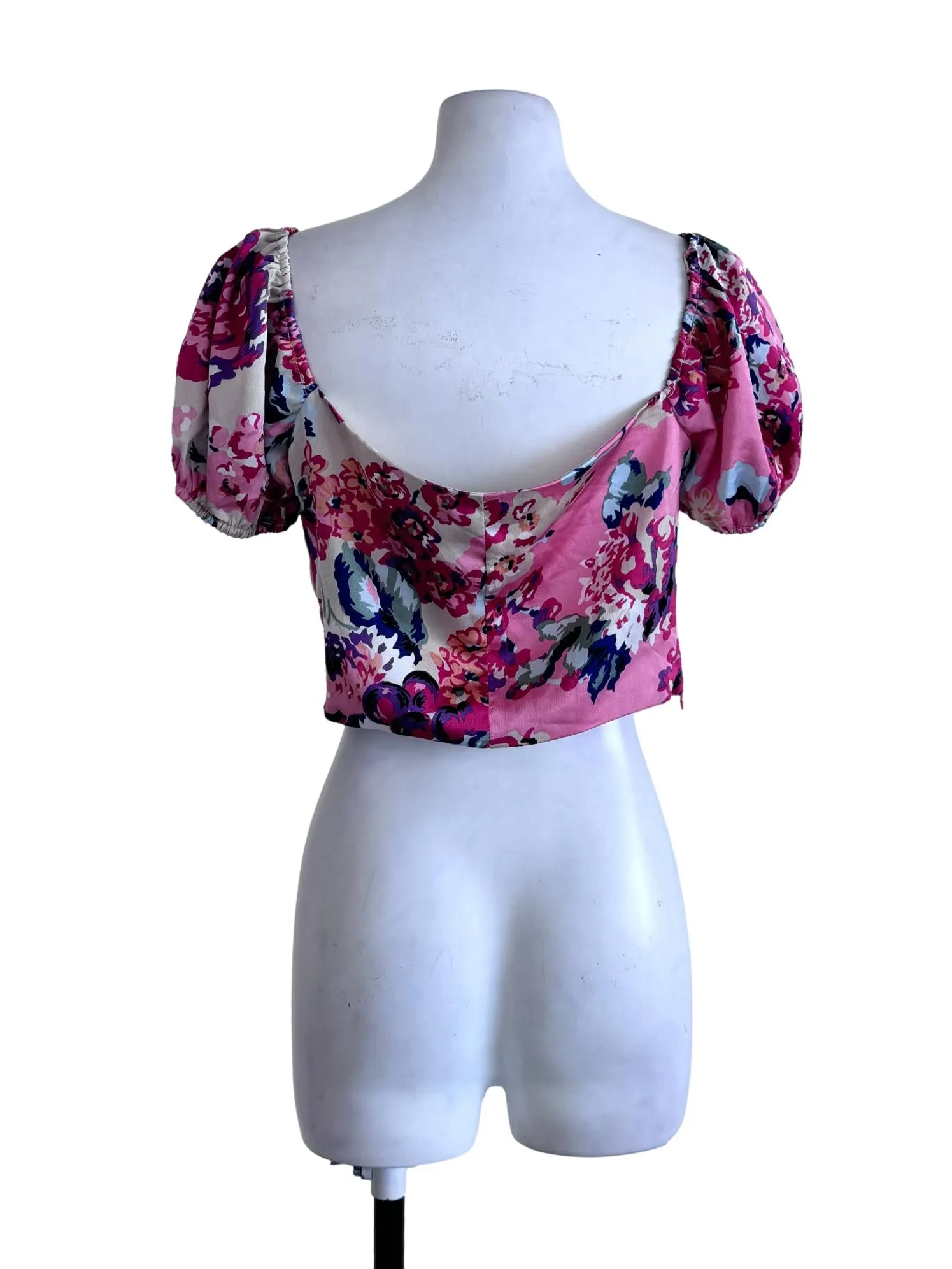 Pink Floral Crop Top