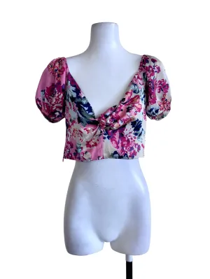 Pink Floral Crop Top