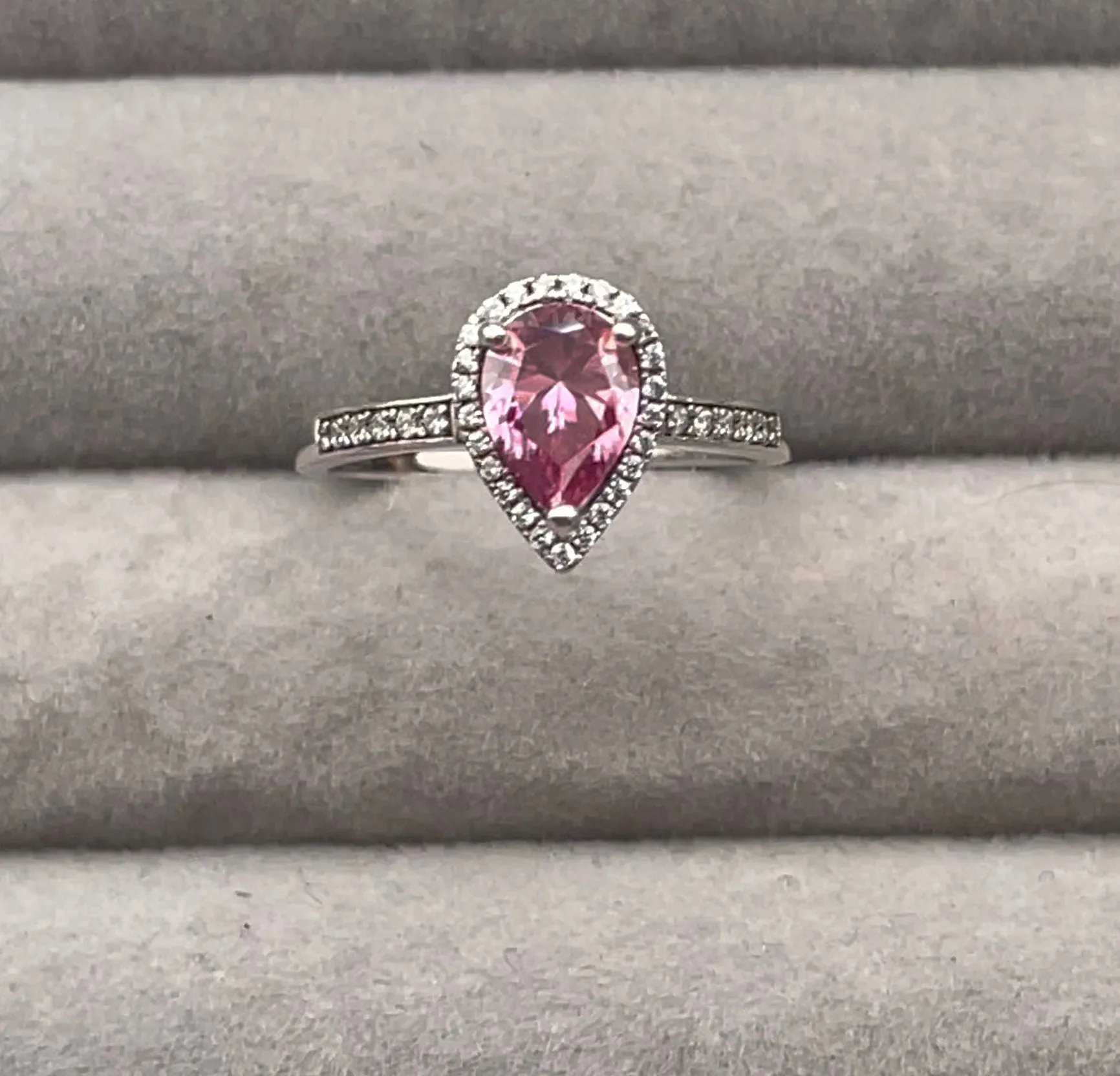 Pink Moissanite Diamond Engagement Ring | 1.5 CT Ring | Pink Diamond Engagement Ring | Pink Diamond Ring | Moissanite Ring | Teardrop Ring