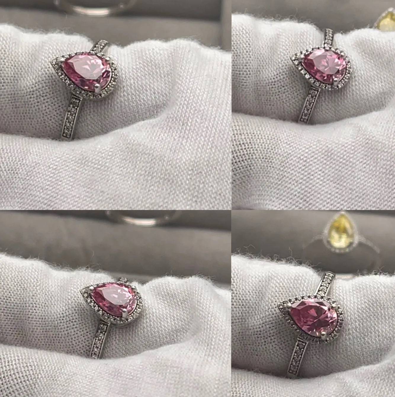 Pink Moissanite Diamond Engagement Ring | 1.5 CT Ring | Pink Diamond Engagement Ring | Pink Diamond Ring | Moissanite Ring | Teardrop Ring
