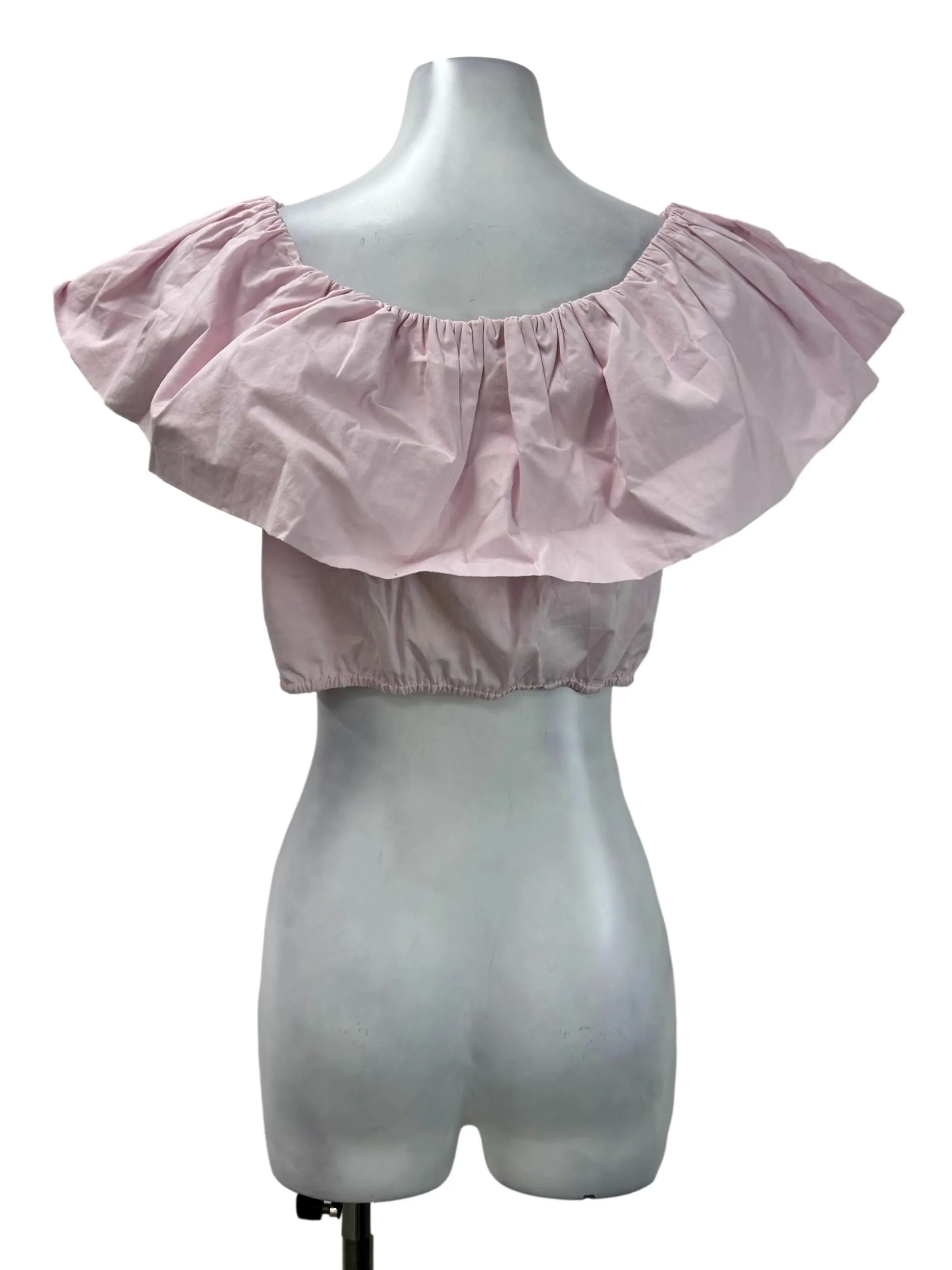 Pink Ruched Cropped Top