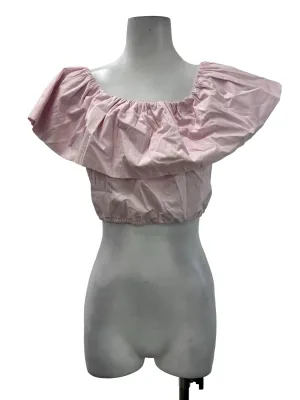 Pink Ruched Cropped Top