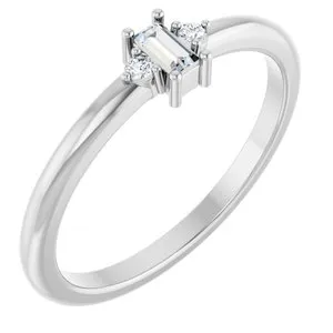 Platinum .08 CTW Natural Diamond Stackable Ring