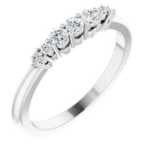 Platinum 1/5 CTW Natural Diamond Stackable Ring