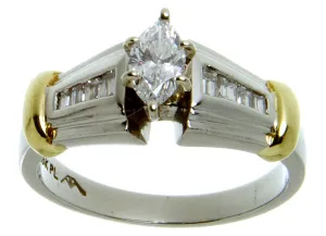 Platinum & 18kt Gold Diamond Engagement Ring