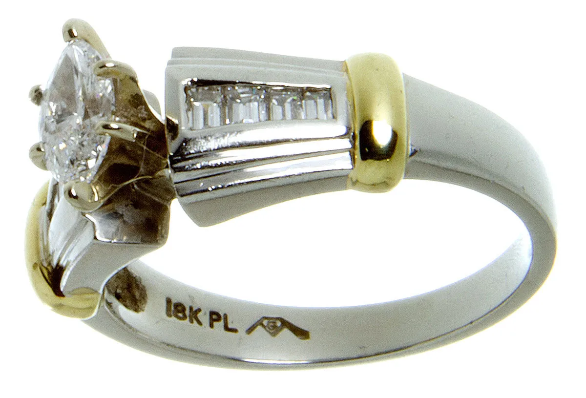 Platinum & 18kt Gold Diamond Engagement Ring