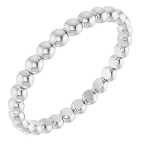 Platinum Beaded Stackable Ring