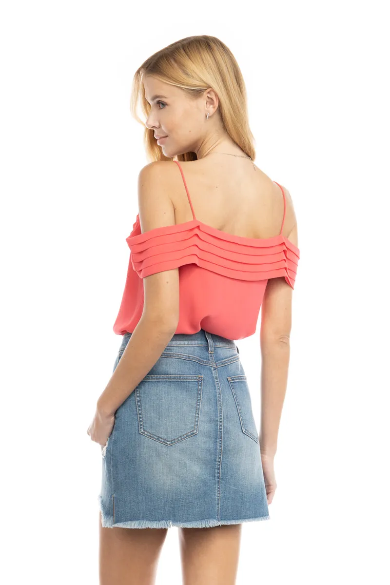Pleated Off Shoulder Blouse