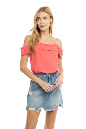 Pleated Off Shoulder Blouse