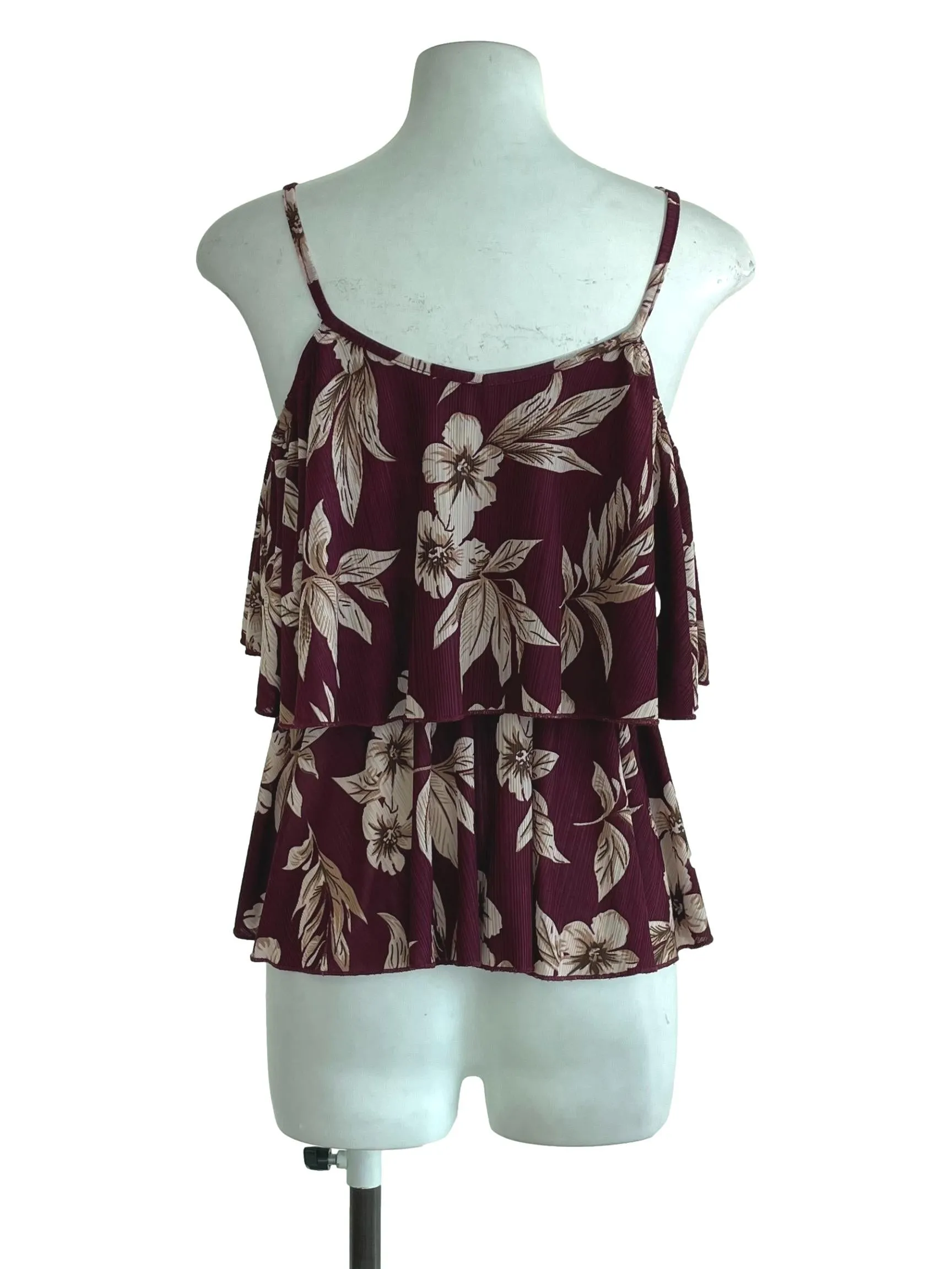 Plum Purple Floral Off-Shoulder Top