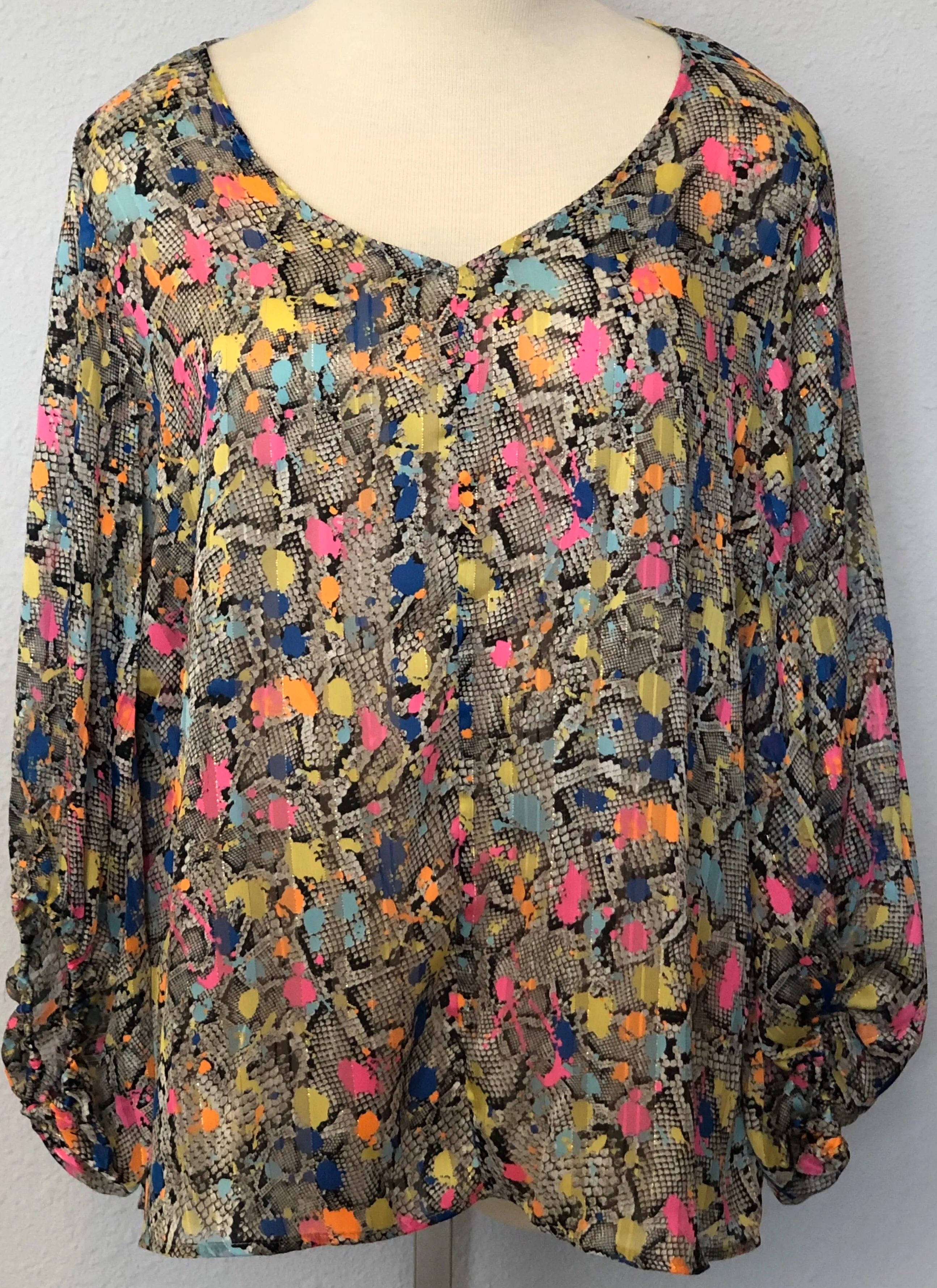 PLUS SHEER PYTHON BLOUSE