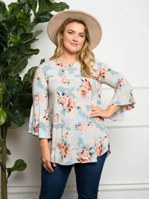 PLUS SIZE FLORAL BABYDOLL  TOP