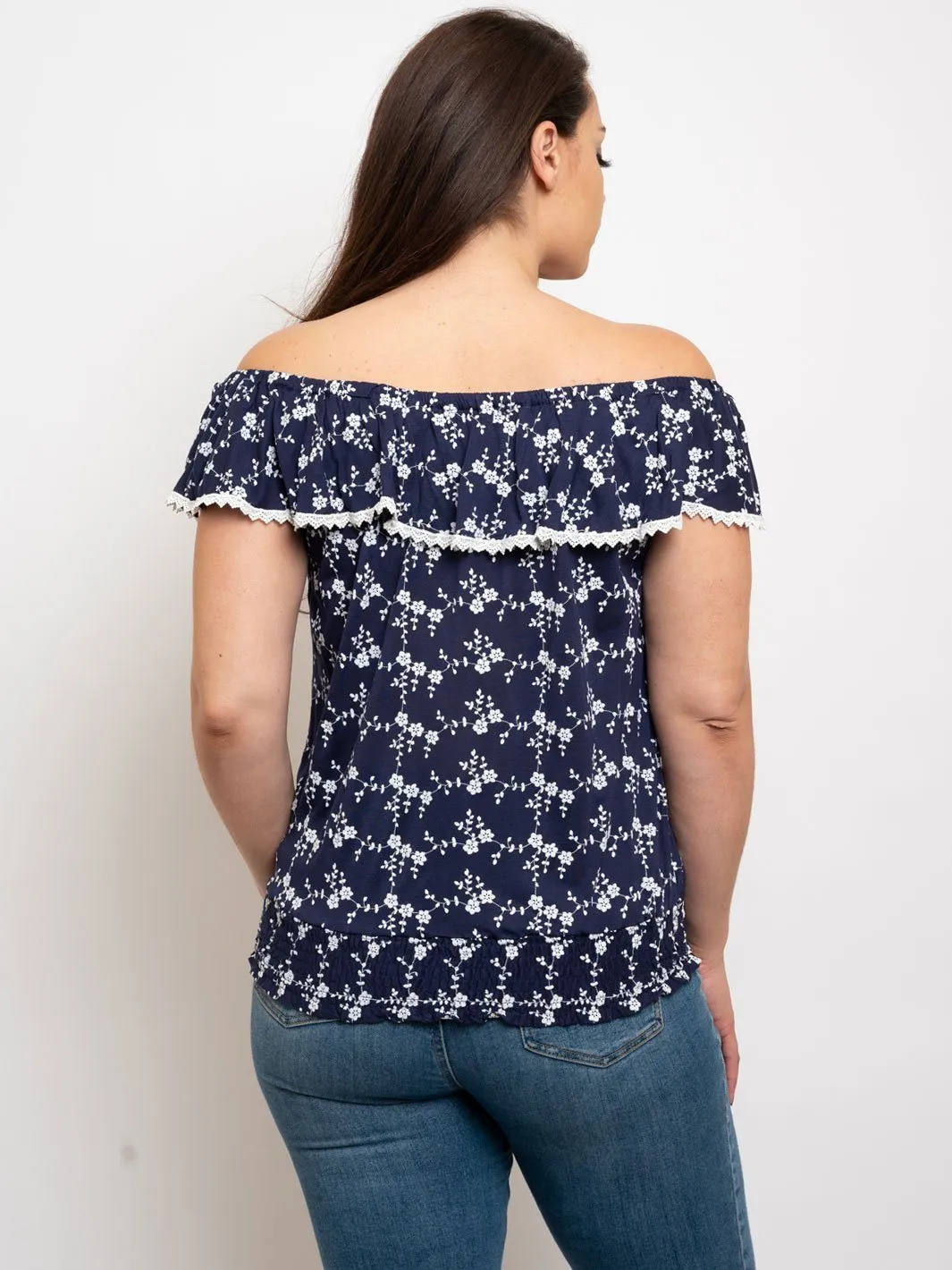 PLUS SIZE RUFFLE SMOCK BOTTOM BAND TOP