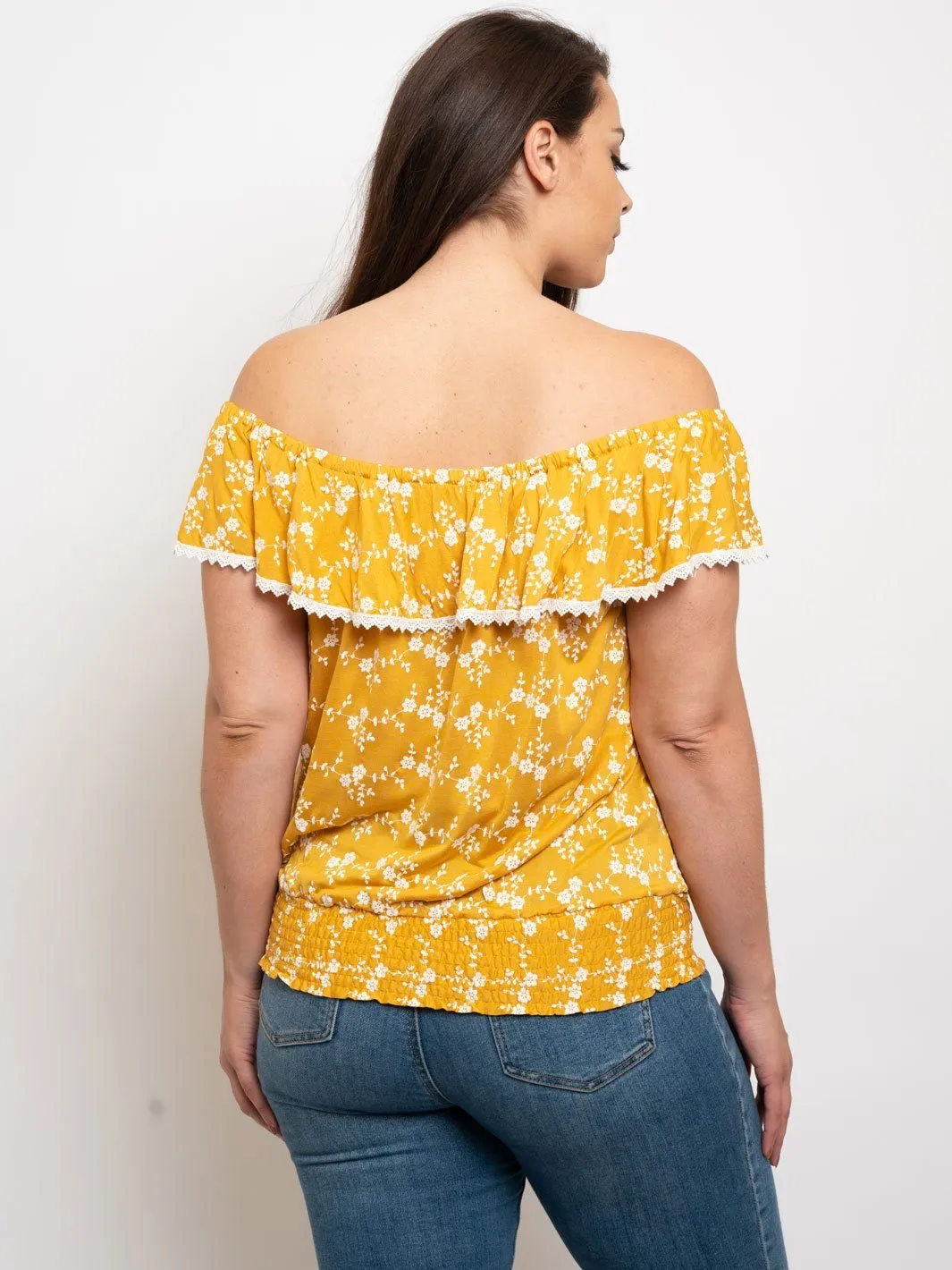 PLUS SIZE RUFFLE SMOCK BOTTOM BAND TOP