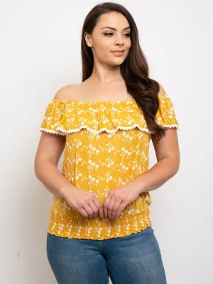 PLUS SIZE RUFFLE SMOCK BOTTOM BAND TOP